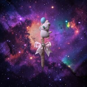 Cute Pink Bunny Pen with Bow